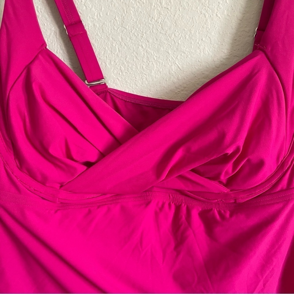 Birdsong woman’s tankini top 2X hot pink wired swim beach wear summer vacation - Picture 8 of 9